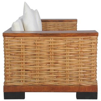 2-delig Bankstel met kussens natuurlijk rattan bruin 9