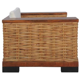 3-delig Bankstel met kussens natuurlijk rattan bruin 4