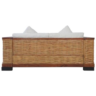 3-delig Bankstel met kussens natuurlijk rattan bruin 8