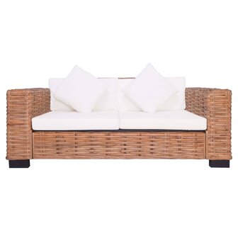 2-delig Bankstel met kussens natuurlijk rattan  8