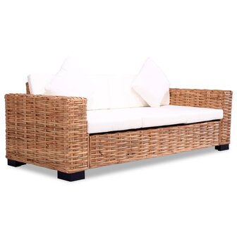 2-delig Bankstel met kussens natuurlijk rattan  4