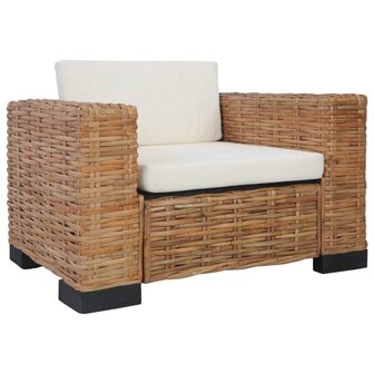 3-delig Bankstel met kussens natuurlijk rattan  2