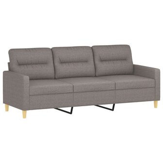 Driezitsbank met sierkussens 180 cm stof taupe 4