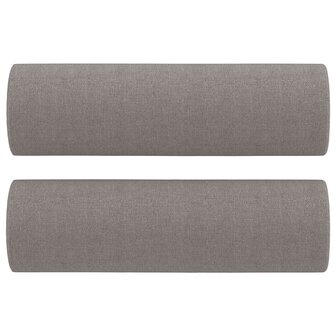Driezitsbank met sierkussens 180 cm stof taupe 5