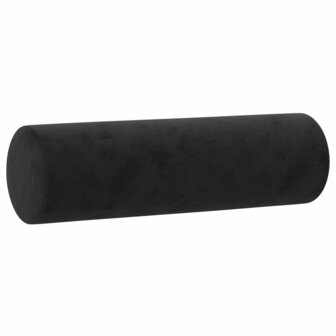 Driezitsbank met sierkussens 180 cm fluweel zwart 6