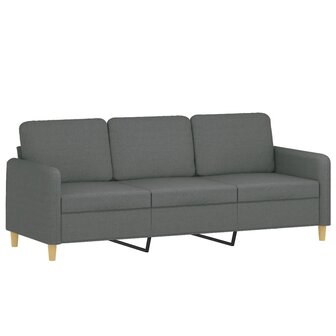 Driezitsbank met sierkussens 180 cm stof donkergrijs 4