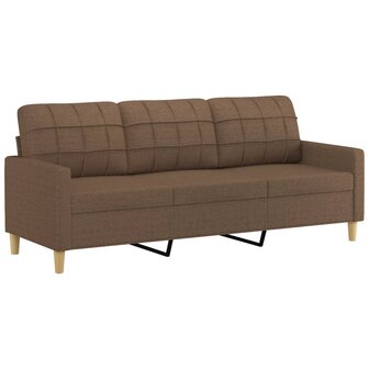 Driezitsbank 180 cm stof bruin 2