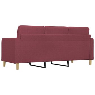 Driezitsbank 180 cm stof wijnrood 5