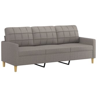 Driezitsbank 180 cm stof taupe 2