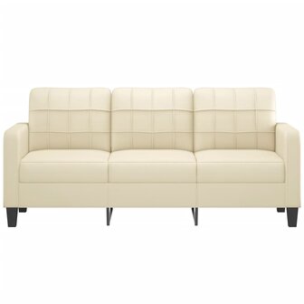 Driezitsbank 180 cm kunstleer cr&egrave;mekleurig 3