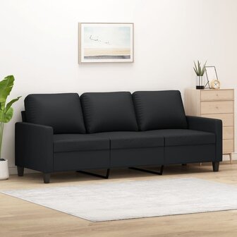 Driezitsbank 180 cm kunstleer zwart 1