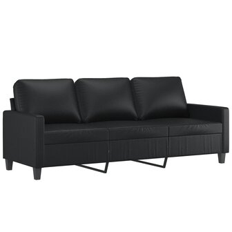 Driezitsbank 180 cm kunstleer zwart 2