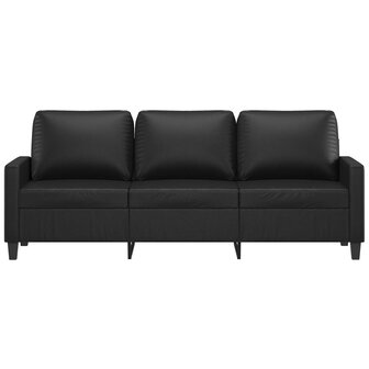 Driezitsbank 180 cm kunstleer zwart 3