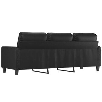 Driezitsbank 180 cm kunstleer zwart 5