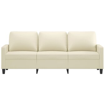 Driezitsbank 180 cm kunstleer cr&egrave;mekleurig 3