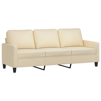 Driezitsbank 180 cm stof cr&egrave;mekleurig 2