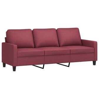 Driezitsbank 180 cm stof wijnrood 2