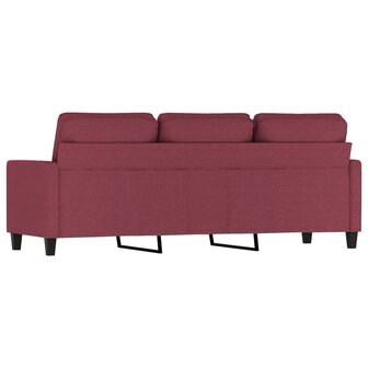 Driezitsbank 180 cm stof wijnrood 5