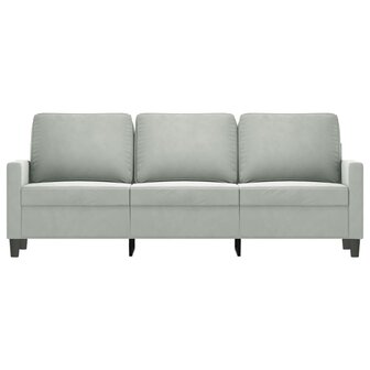 Driezitsbank 180 cm fluweel lichtgrijs 3