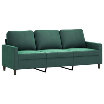 Driezitsbank 180 cm fluweel donkergroen 2