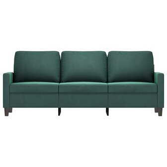 Driezitsbank 180 cm fluweel donkergroen 3