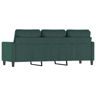 Driezitsbank 180 cm fluweel donkergroen 5