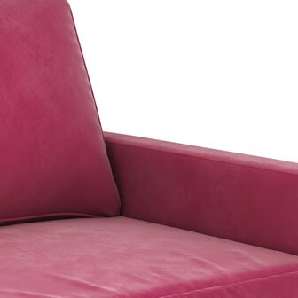 Driezitsbank 180 cm fluweel wijnrood 6