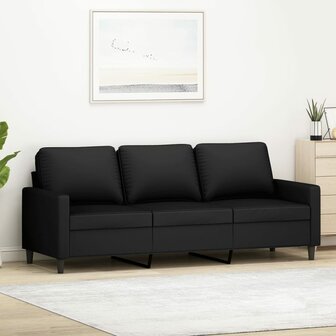 Driezitsbank 180 cm fluweel zwart 1