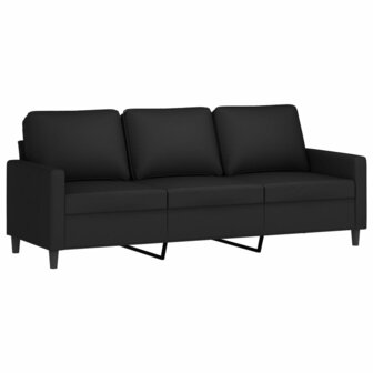 Driezitsbank 180 cm fluweel zwart 2