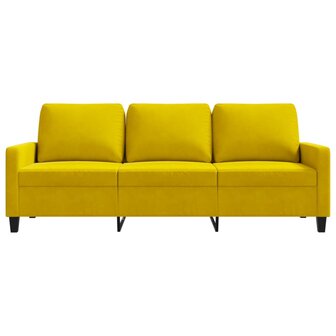 Driezitsbank 180 cm fluweel geel 4