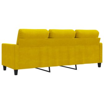 Driezitsbank 180 cm fluweel geel 6
