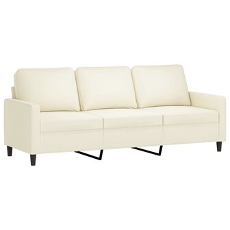 Driezitsbank 180 cm fluweel cr&egrave;mekleurig 2