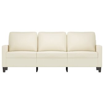 Driezitsbank 180 cm fluweel cr&egrave;mekleurig 3
