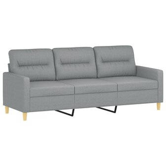Driezitsbank 180 cm stof lichtgrijs 2