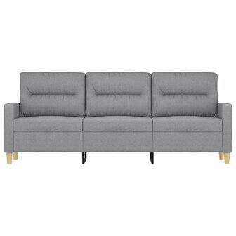 Driezitsbank 180 cm stof lichtgrijs 3