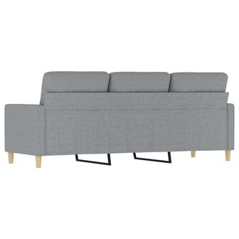 Driezitsbank 180 cm stof lichtgrijs 5