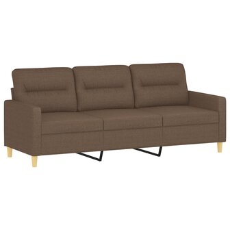Driezitsbank 180 cm stof bruin 2