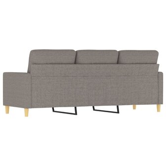 Driezitsbank 180 cm stof taupe 5
