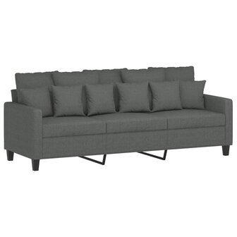 Driezitsbank 180 cm stof donkergrijs 2