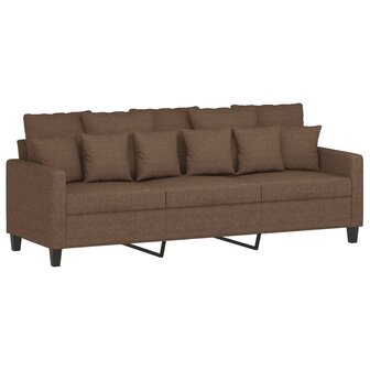 Driezitsbank 180 cm stof bruin 2