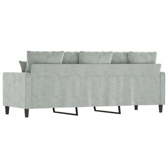 Driezitsbank 180 cm fluweel lichtgrijs 5