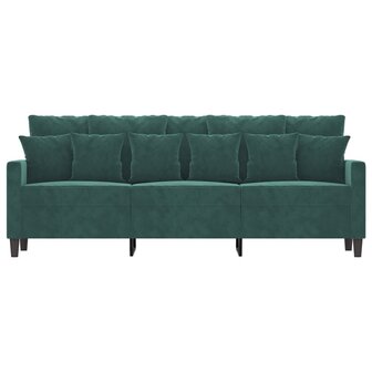 Driezitsbank 180 cm fluweel donkergroen 3