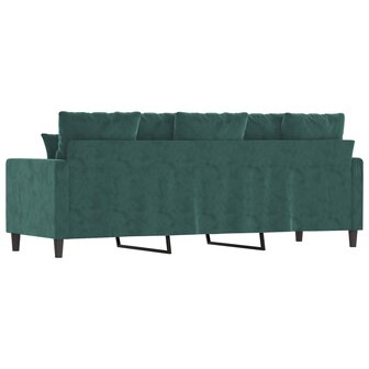 Driezitsbank 180 cm fluweel donkergroen 5