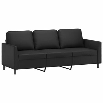 Driezitsbank 180 cm kunstleer zwart 2