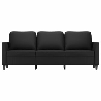 Driezitsbank 180 cm kunstleer zwart 3
