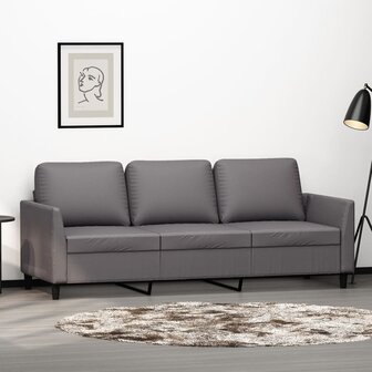 Driezitsbank 180 cm kunstleer grijs 1