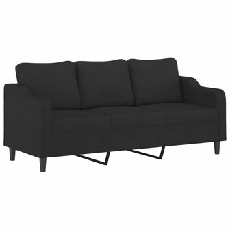 Driezitsbank 180 cm stof zwart 2