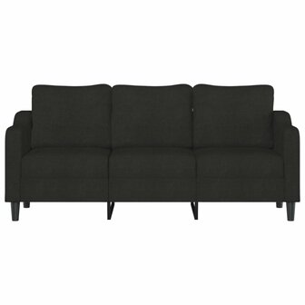 Driezitsbank 180 cm stof zwart 3