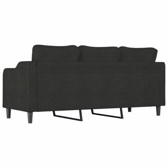 Driezitsbank 180 cm stof zwart 5