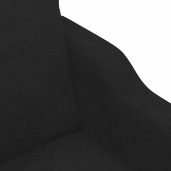 Driezitsbank 180 cm stof zwart 6